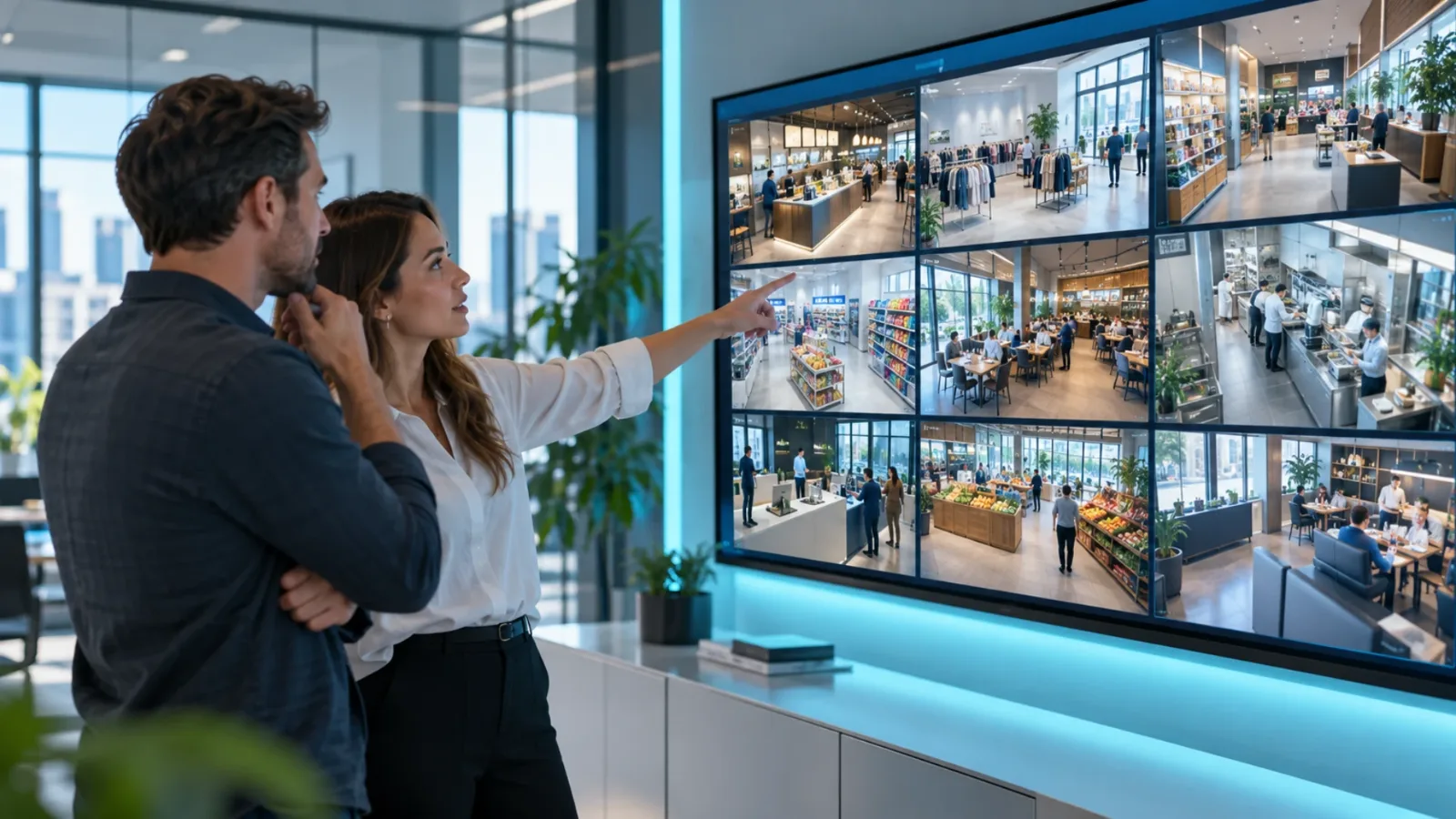 Multi location digital signage network across retail and restaurant branches